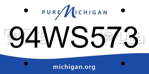 94WS573 Michigan License Plate