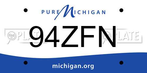 94ZFN Michigan License Plate
