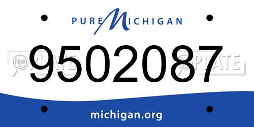 9502087 Michigan License Plate