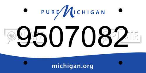 9507082 Michigan License Plate