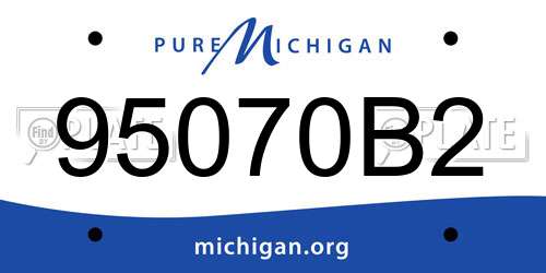 95070B2 Michigan License Plate