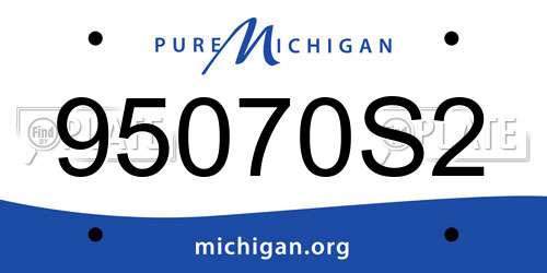 95070S2 Michigan License Plate