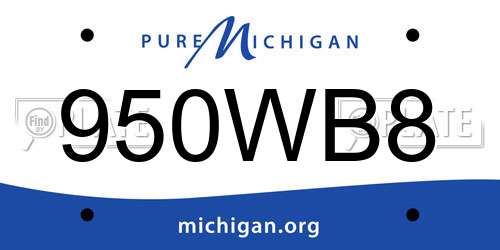 950WB8 Michigan License Plate