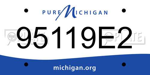 95119E2 Michigan License Plate