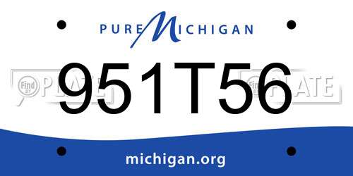 951T56 Michigan License Plate