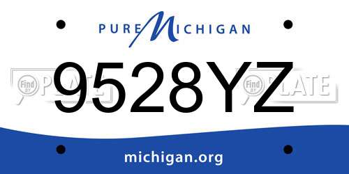 9528YZ Michigan License Plate