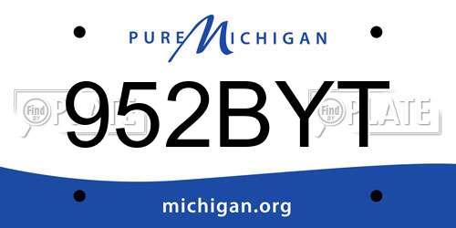 952BYT Michigan License Plate