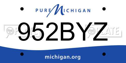 952BYZ Michigan License Plate