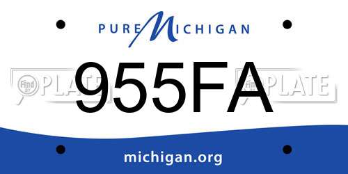 955FA Michigan License Plate