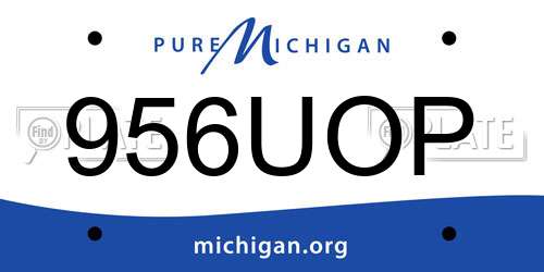 956UOP Michigan License Plate