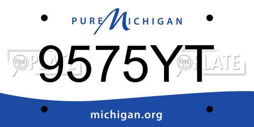 9575YT Michigan License Plate