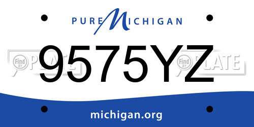 9575YZ Michigan License Plate