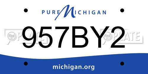 957BY2 Michigan License Plate