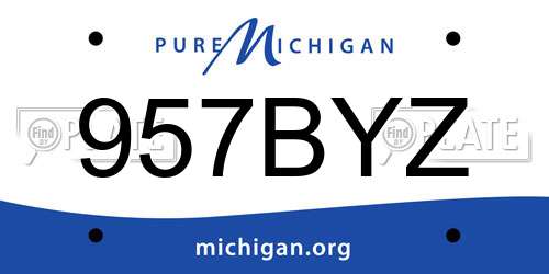 957BYZ Michigan License Plate