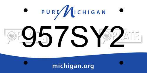 957SY2 Michigan License Plate