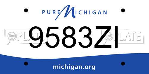 9583ZI Michigan License Plate