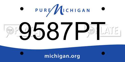 9587PT Michigan License Plate