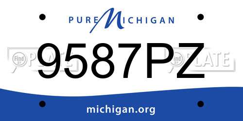 9587PZ Michigan License Plate