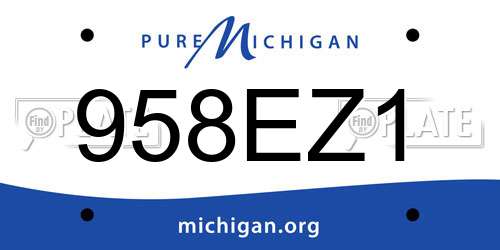 958EZ1 Michigan License Plate