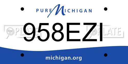 958EZI Michigan License Plate