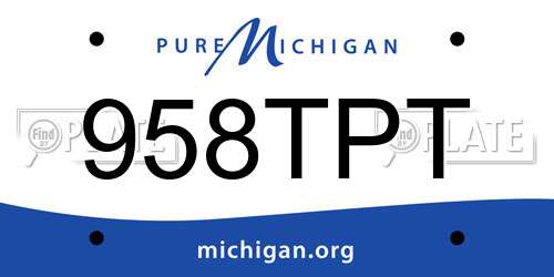 958TPT Michigan License Plate