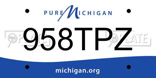 958TPZ Michigan License Plate