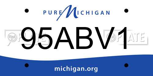 95ABV1 Michigan License Plate