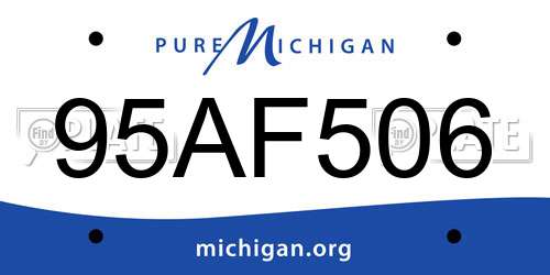 95AF506 Michigan License Plate