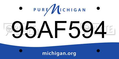95AF594 Michigan License Plate