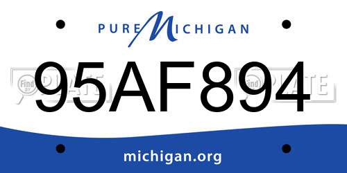 95AF894 Michigan License Plate