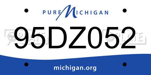 95DZ052 Michigan License Plate