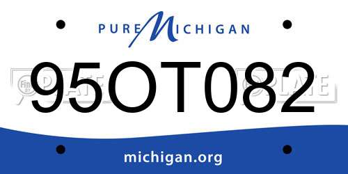 95OT082 Michigan License Plate