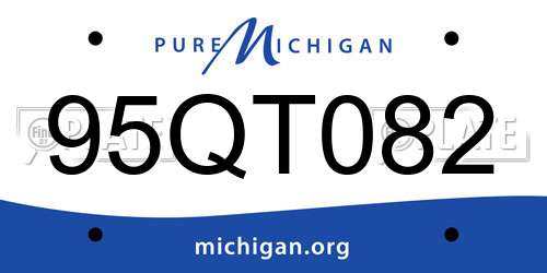 95QT082 Michigan License Plate