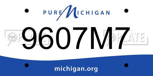 9607M7 Michigan License Plate