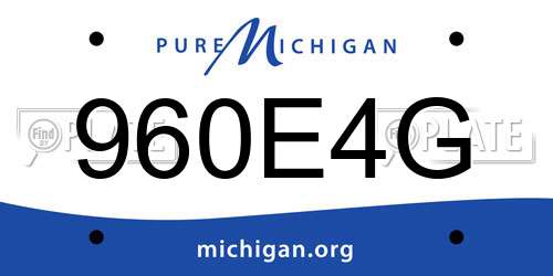 960E4G Michigan License Plate
