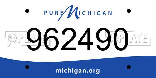 962490 Michigan License Plate