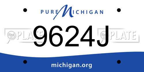 9624J Michigan License Plate