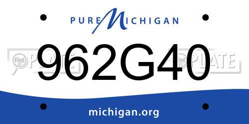 962G40 Michigan License Plate