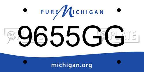 9655GG Michigan License Plate