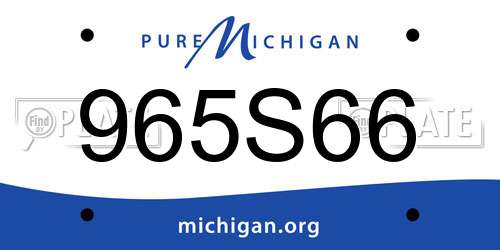965S66 Michigan License Plate