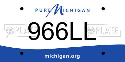 966LL Michigan License Plate
