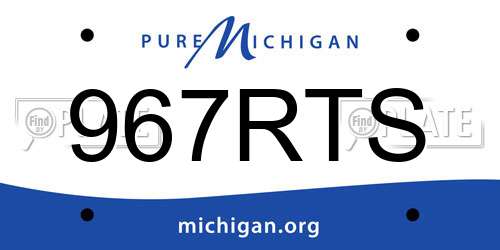 967RTS Michigan License Plate