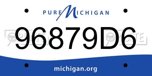 96879D6 Michigan License Plate