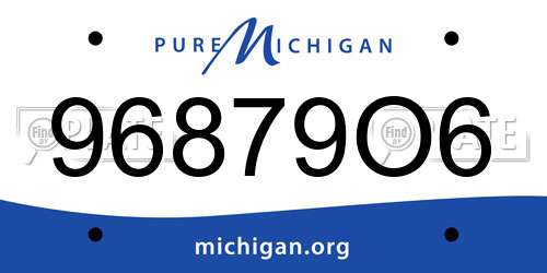96879O6 Michigan License Plate