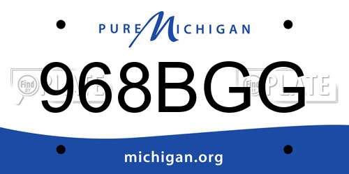 968BGG Michigan License Plate