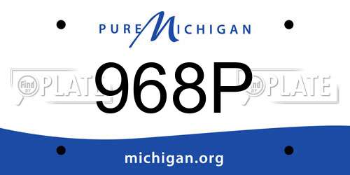 968P Michigan License Plate