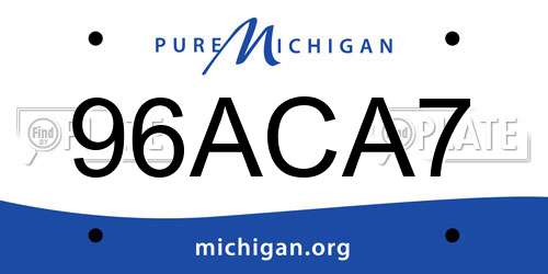 96ACA7 Michigan License Plate