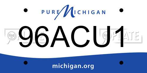 96ACU1 Michigan License Plate