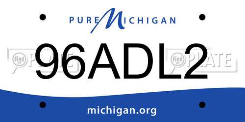 96ADL2 Michigan License Plate
