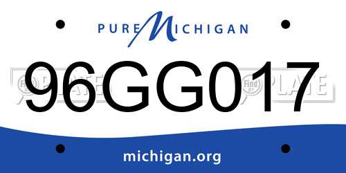 96GG017 Michigan License Plate